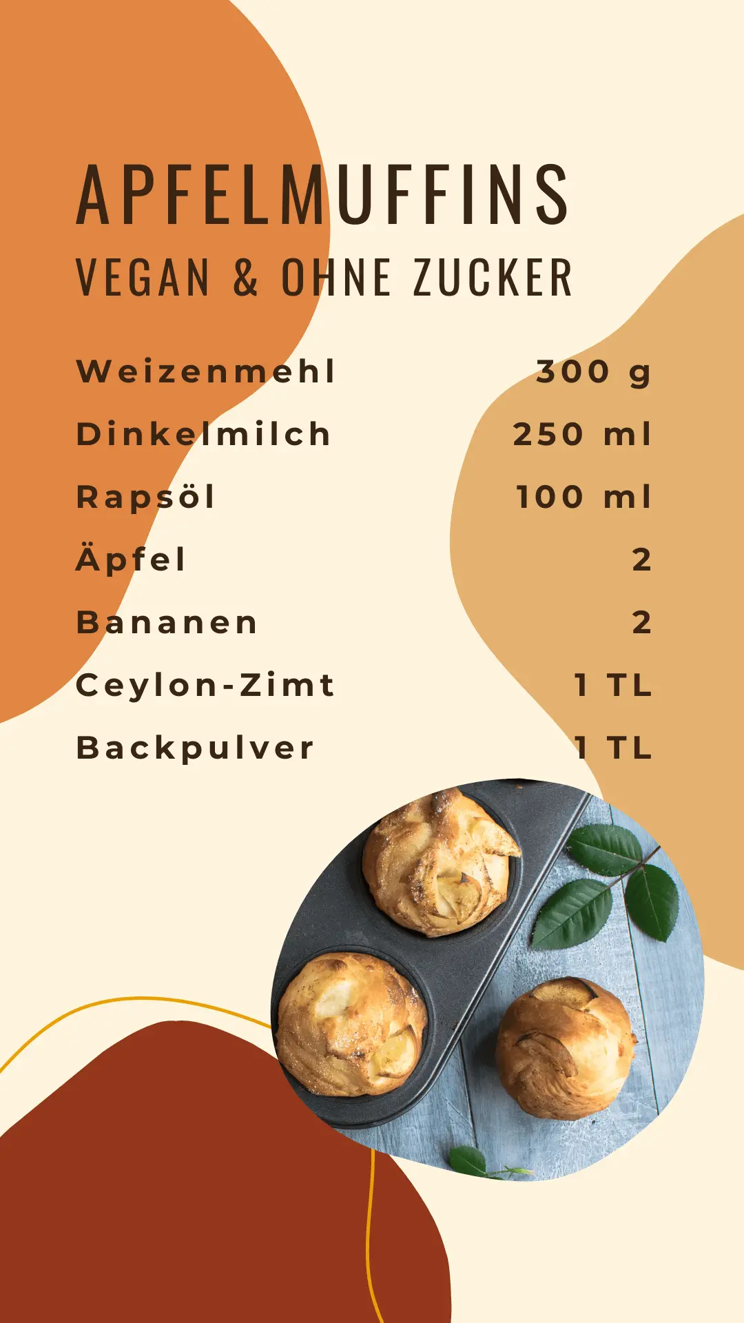 Vegane Apfel-Muffins ohne Zucker | Entzuckert